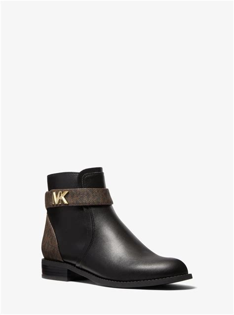 michael michael kors jilly logo trim ankle boot|Jilly Faux Pebbled Leather Ankle Boot .